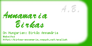 annamaria birkas business card