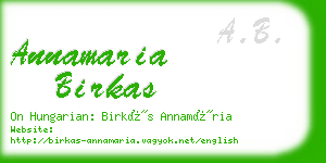 annamaria birkas business card